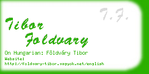 tibor foldvary business card